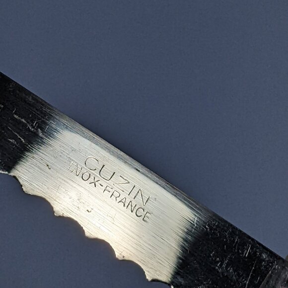 Vintage CUZIN Made in France Serrated Bread Knife Wood 9" Baguette Shaped - Picture 9 of 9